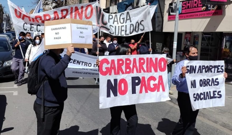 Marcha de los trabajadores de Garbarino en lucha